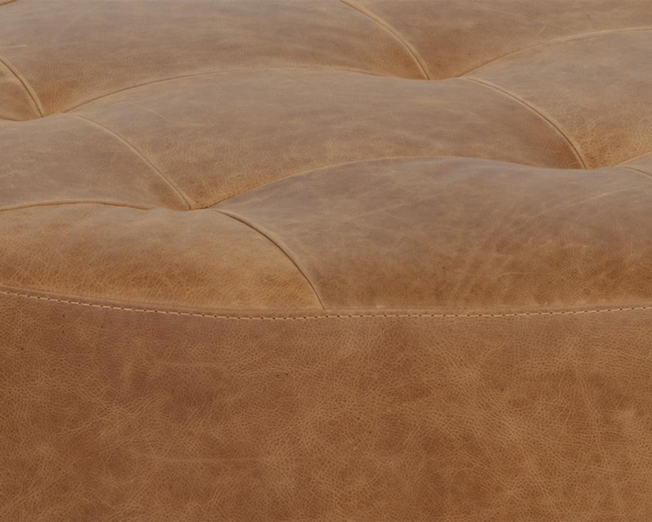 NILDA OTTOMAN - CAMEL LEATHER by Sunpan