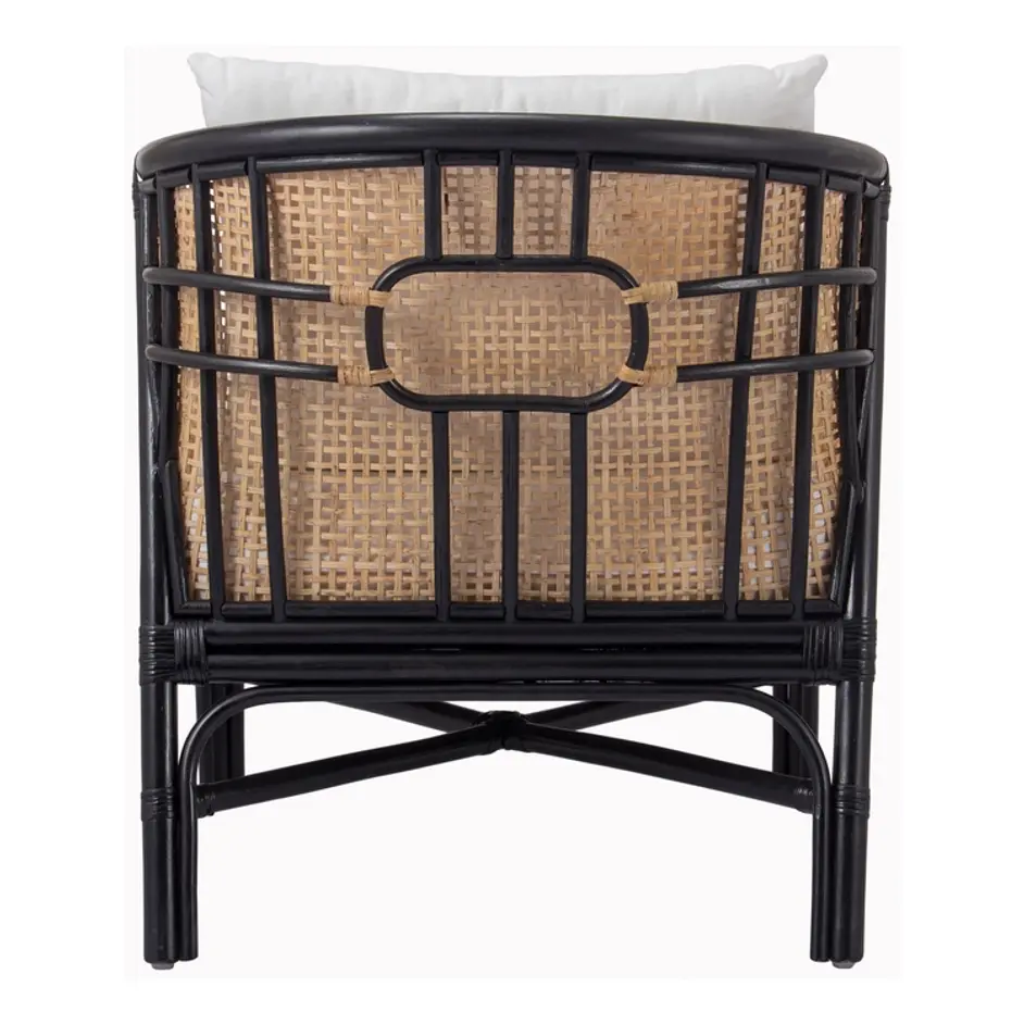 Ferrara Rattan Accent Arm Chair In Black/ Natural by New Pacific Direct