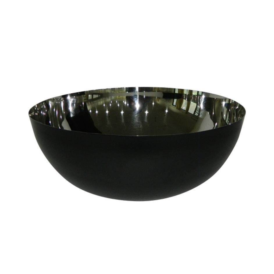 Large Stainless Steel Bowl Chrome/Black by BIDK Home