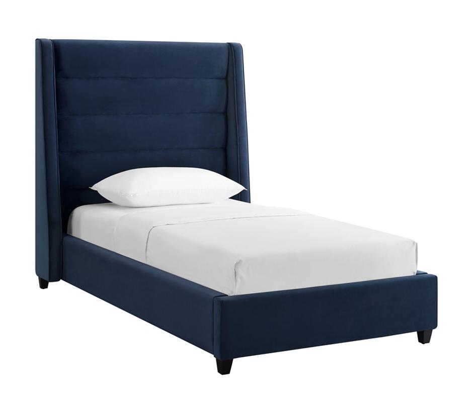 Koah Navy Velvet Bed in Twin by tov furniture