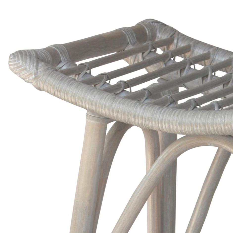 Imari Rattan Counter Stool In Gray White Washed  by New Pacific Direct