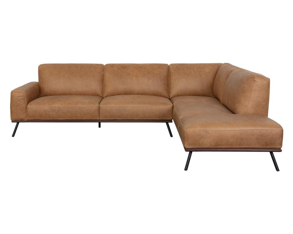 BRANDI SOFA CHAISE - RAF - CAMEL LEATHER by Sunpan