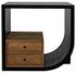 Burton Side Table, Right, Hand Rubbed Black and Teak by Noir Furniture