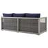 Harman Outdoor Patio Wicker Rattan Sofa In Gray Navy by Modway Furniture