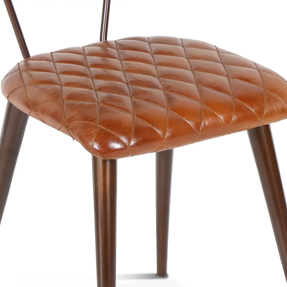 Wellington Collection Iron Chair Leather Seat by Home Trends & Design