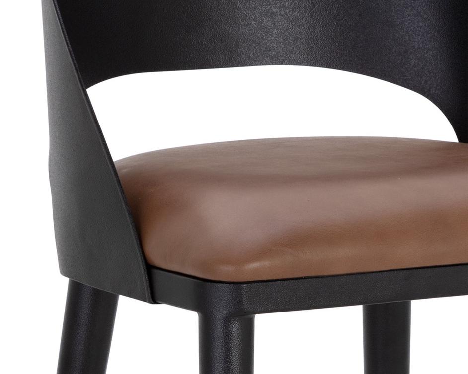 DEZIRAE BARSTOOL - BLACK - COGNAC LEATHER by Sunpan