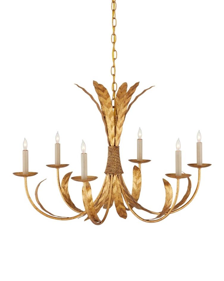 Bette Gold Chandelier In Grecian Gold Leaf by Currey & Company