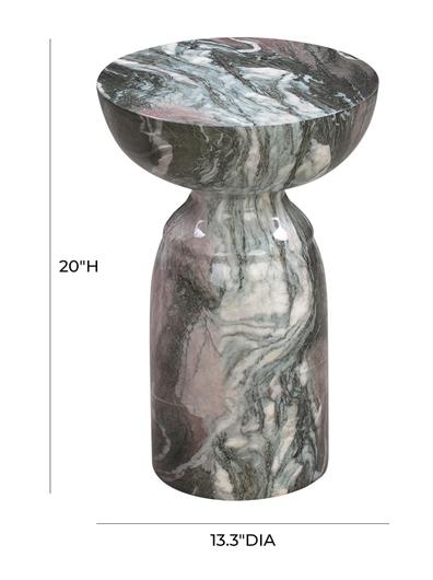 Rue Grey and Blush Marble Side Table by tov furniture