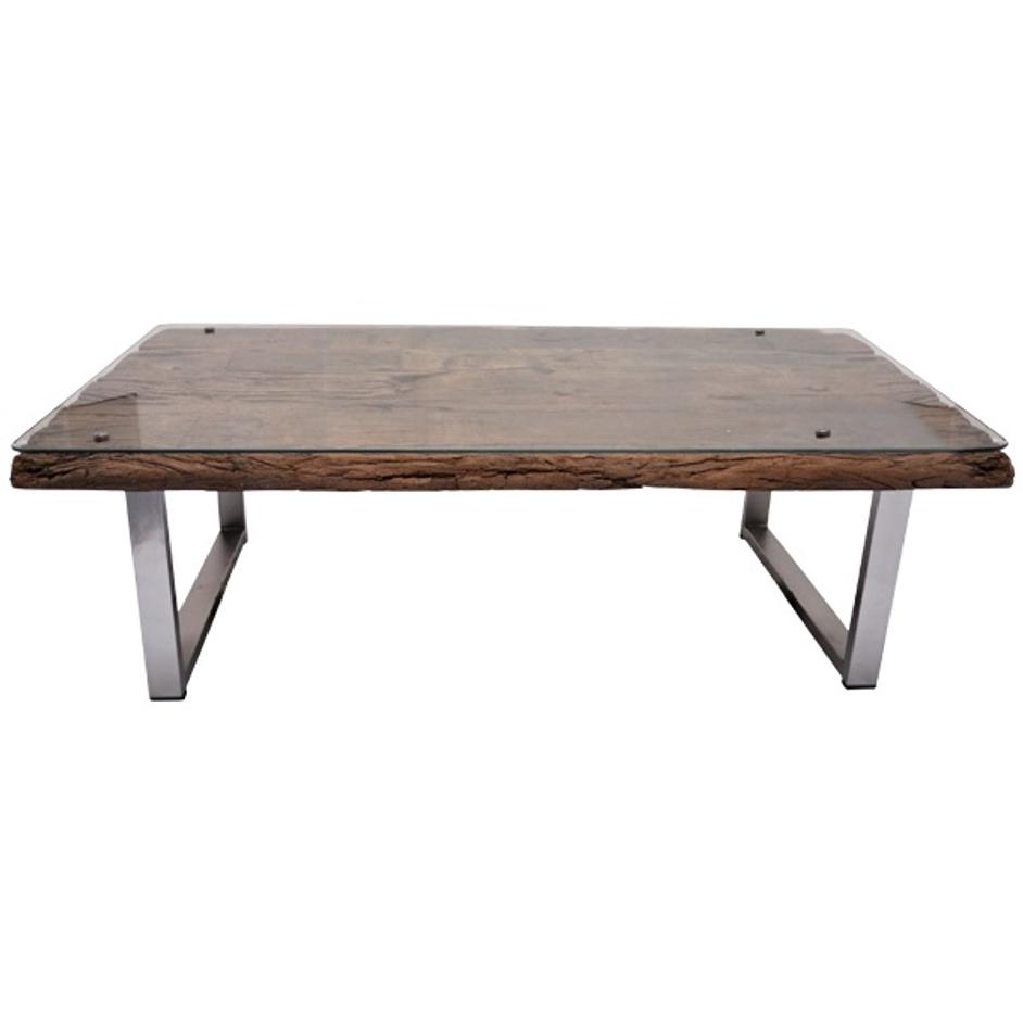 Rail Wood Glass & Metal Coffee Table by BIDK Home
