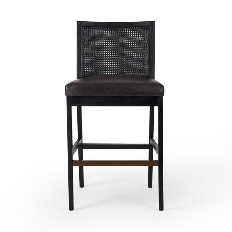 Antonia Cane Armless Bar + Counter Stool - Sonoma Black by Four Hands