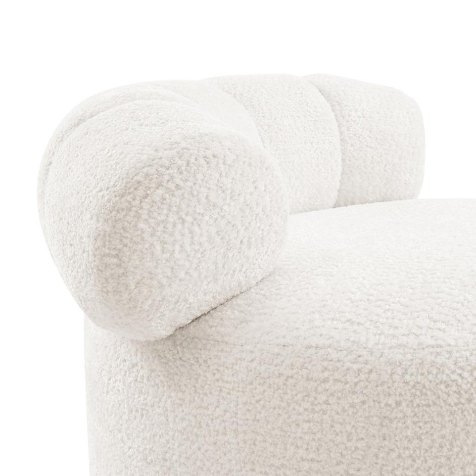 Marcy Fabric w/ Gold Base Swivel Accent Chair, Belmont Ivory by New Pacific Direct