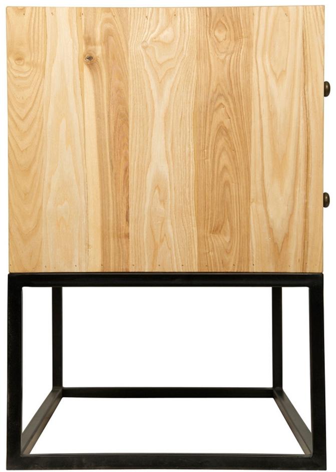 Downtown Side Table, Elm and Black Steel by Noir Furniture