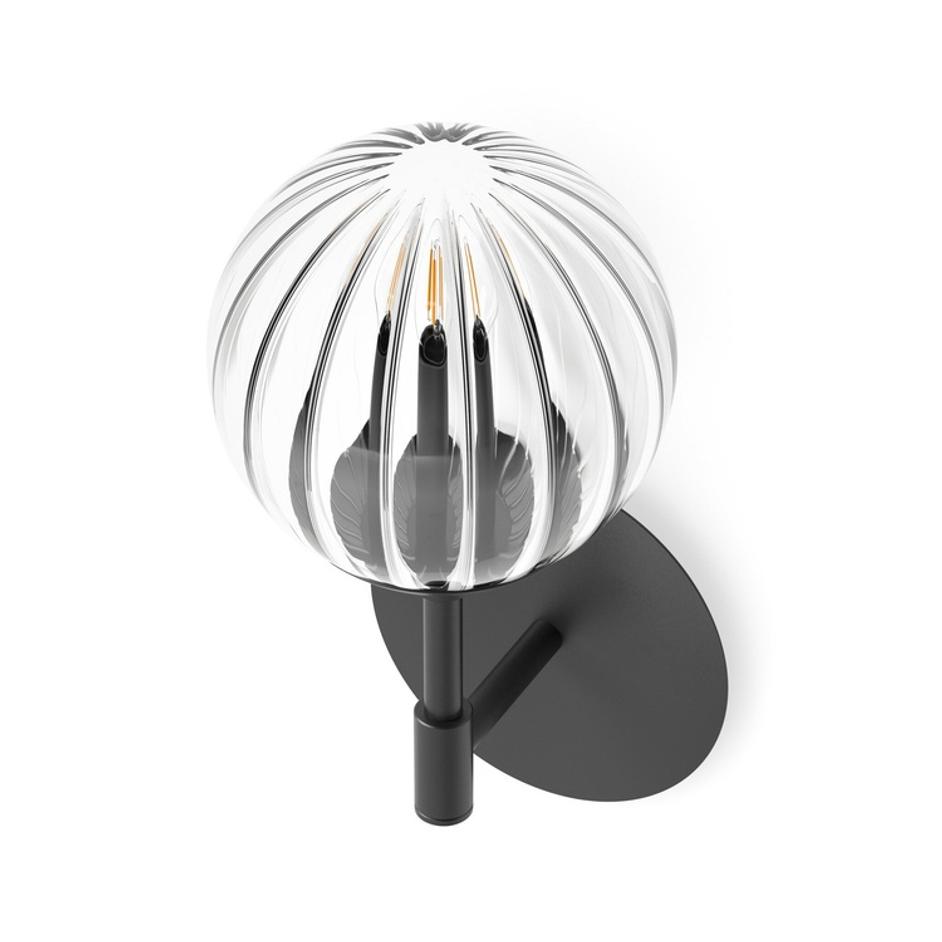 Sunset Sconce In Black Gunmetal And Clear Ribbon Glass by Four Hands