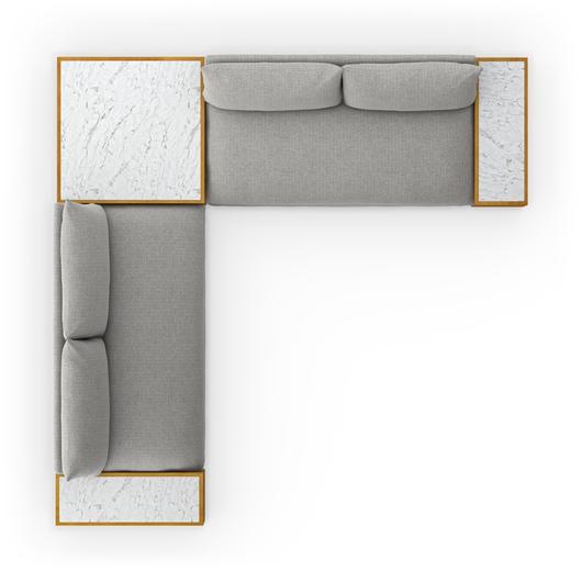 Grant Outdoor 2 Pc Sec W/Coffee&end In Ash by FOUR HANDS