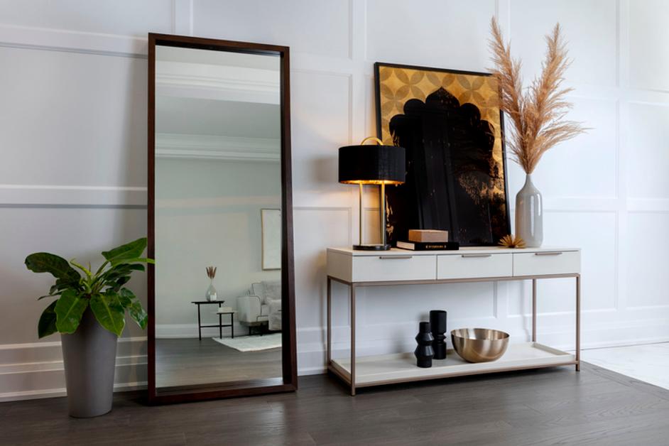 REBEL CONSOLE TABLE WITH DRAWERS - CHAMPAGNE GOLD - CREAM by Sunpan