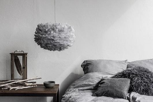 Eos Medium Plug-In Pendant in Grey with White Cord by UMAGE