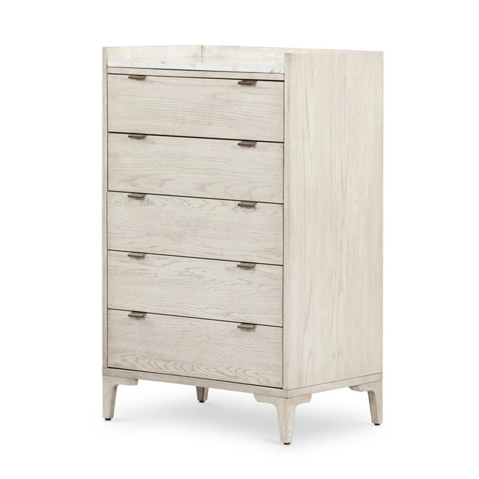 Viggo Tall Dresser In Vintage White Oak by FOUR HANDS