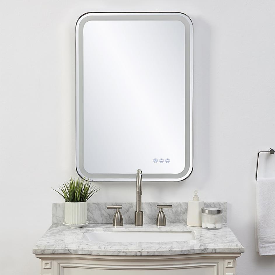 Crofton Lighted Nickel Vanity Mirror by Uttermost