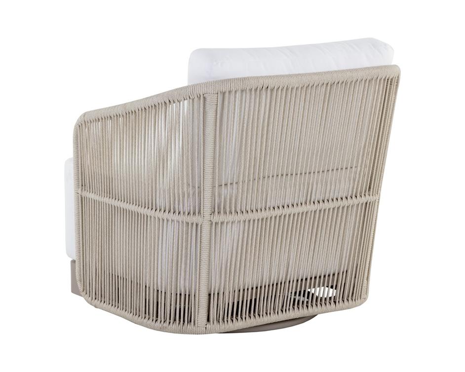 ALLARIZ SWIVEL ARMCHAIR - GREIGE - STINSON WHITE by Sunpan