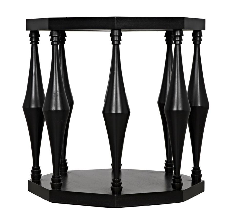 Marceo Side Table, Hand Rubbed Black by Noir Furniture