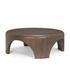 Shima Round Dark Brown Wood W/Arched Legs Coffee Table by Mercana