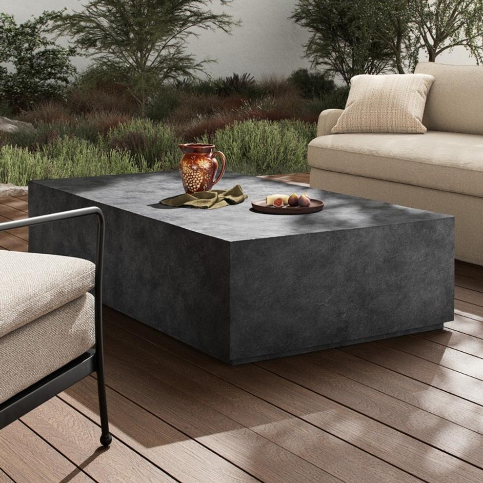 Graso Outdoor Coffee Table - Aged Grey by Four Hands