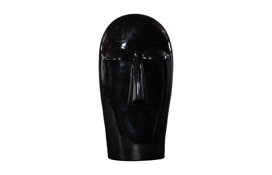 Emerging Face Sculpture, Gel Coat Black, Large by Phillips Collection