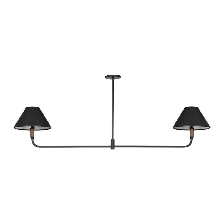 Cullen Linear Double Pendant - Black Leather by Four Hands