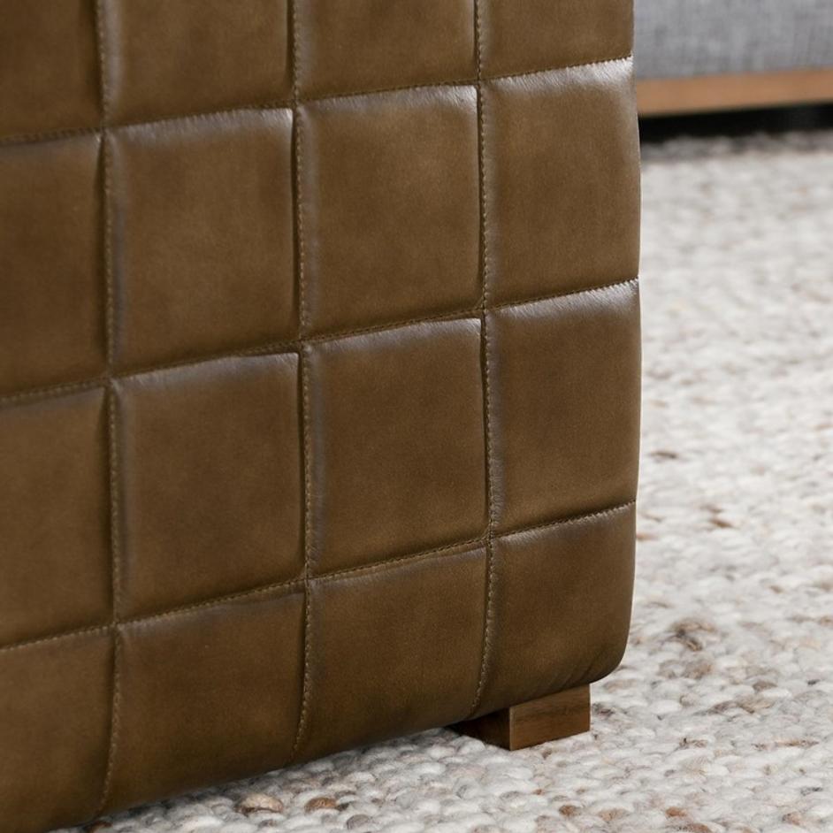 Carlo Leather 18" Square Ottoman by Classic Home