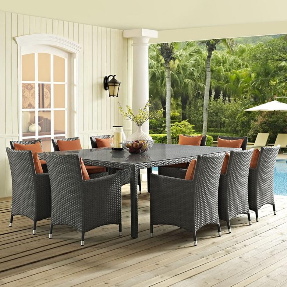 Cove 90" Outdoor Patio Dining Table In Chocolate by Modway Furniture