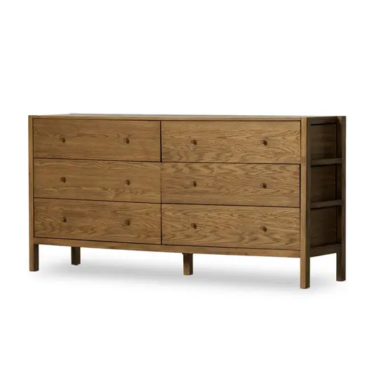 Meadow 6 Drawer Dresser In Tawny Oak by FOUR HANDS