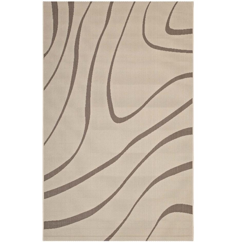 Hayter Swirl Abstract 5X8 Indoor And Outdoor Area Rug In Light And Dark Beige by Modway Furniture