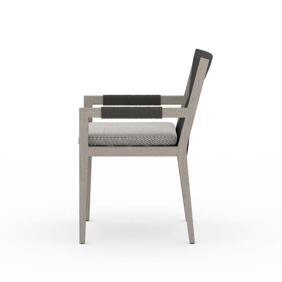 Sherwood Dining Armchair In Grey/Faye Ash by FOUR HANDS