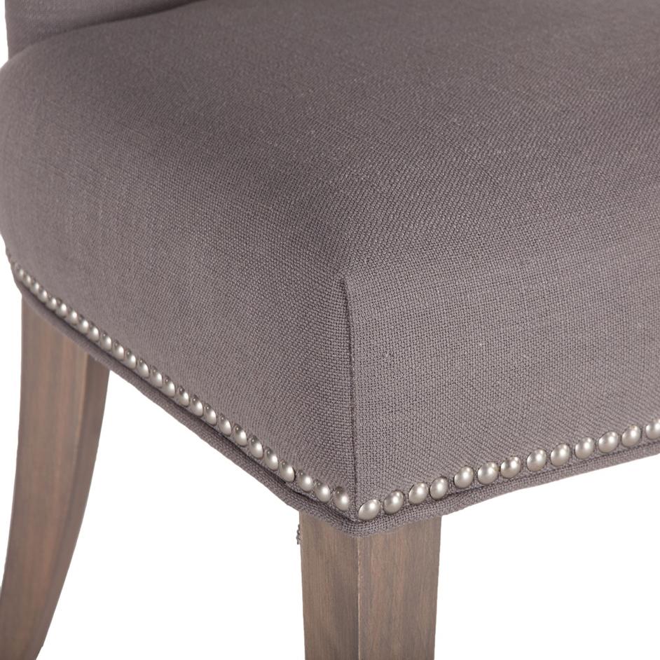 Rebecca Warm Gray Linen Dining Chair by Home Trends & Design