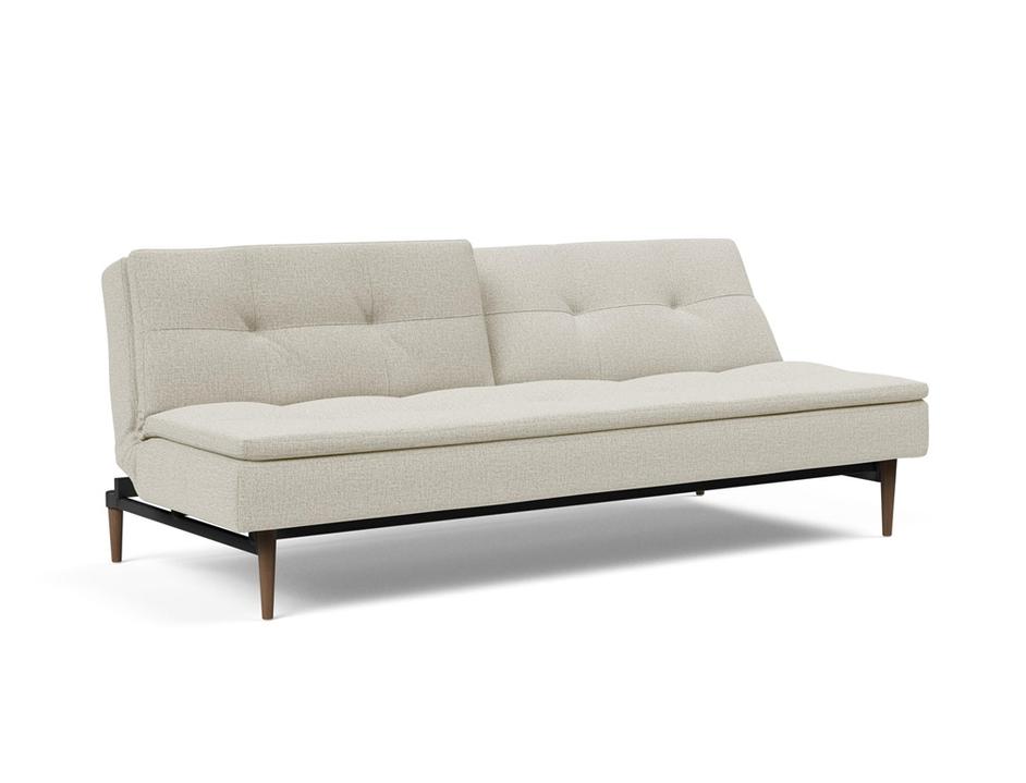 DUBLEXO SLEEPER SOFA in MIXED DANCE NATURAL FABRIC WITH Dark Wood LEGS 527 by INNOVATION USA