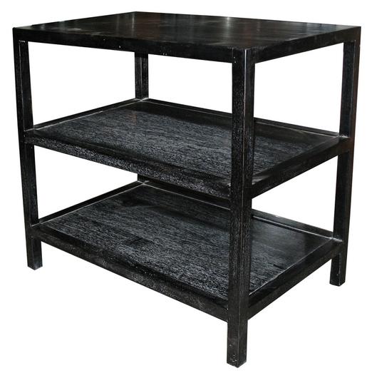 2 Shelf Side Table, Hand Rubbed Black by Noir Furniture