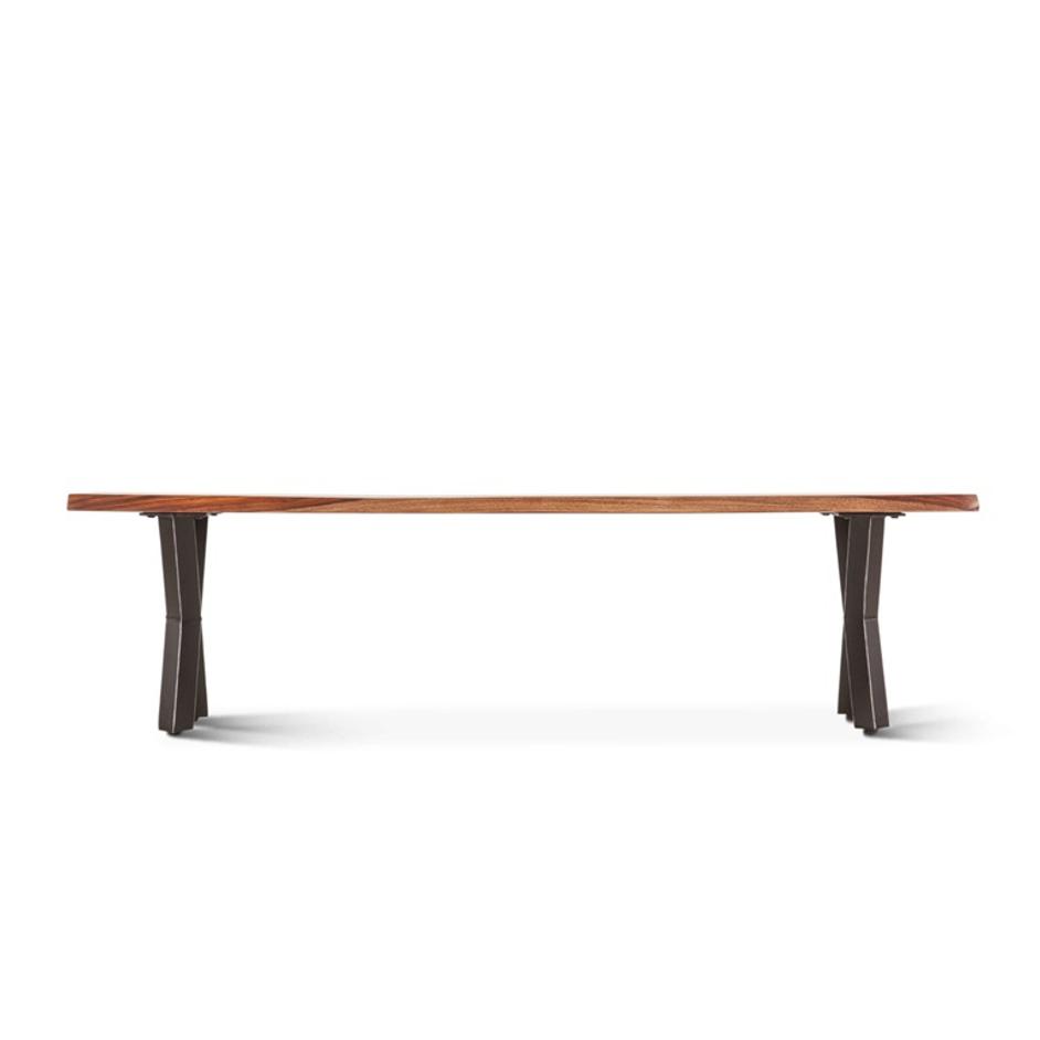 Brisbane 68" Sheesham Wood and Iron Dining Bench, Natural by Home Trends & Design