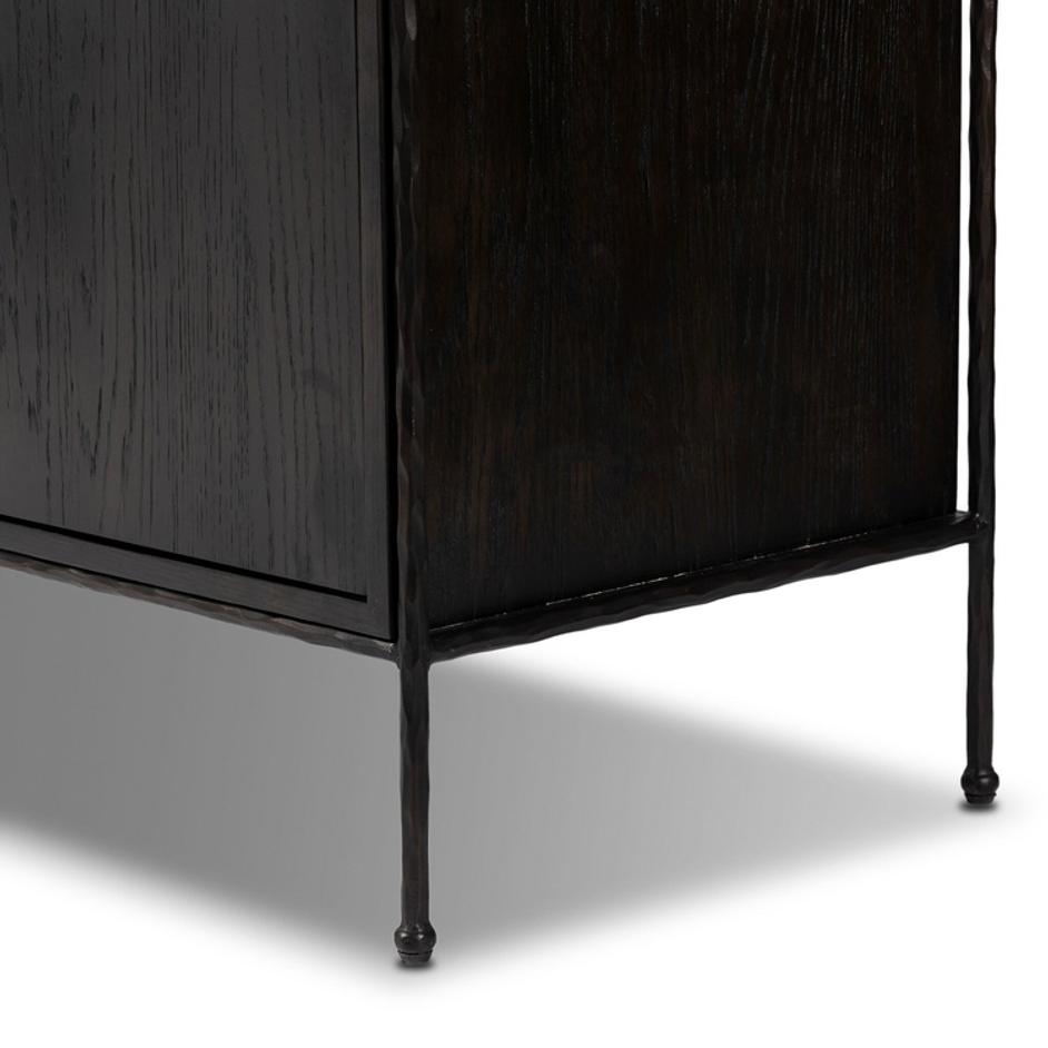 Afton Sideboard In Charcoal Oak And Charcoal Oak Veneer And Smooth Hammered Bronze by Four Hands