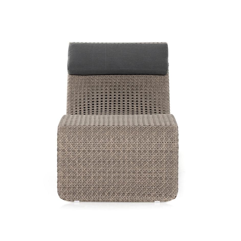 Paige Outdoor Woven Chaise Lounge In Brown by FOUR HANDS