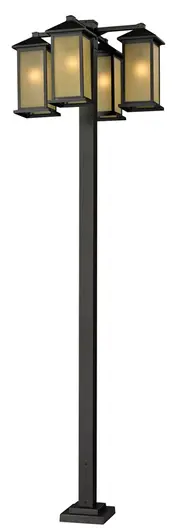 Vienna 4 Head Outdoor Post in Oil Rubbed Bronze Finish by Z-Lite