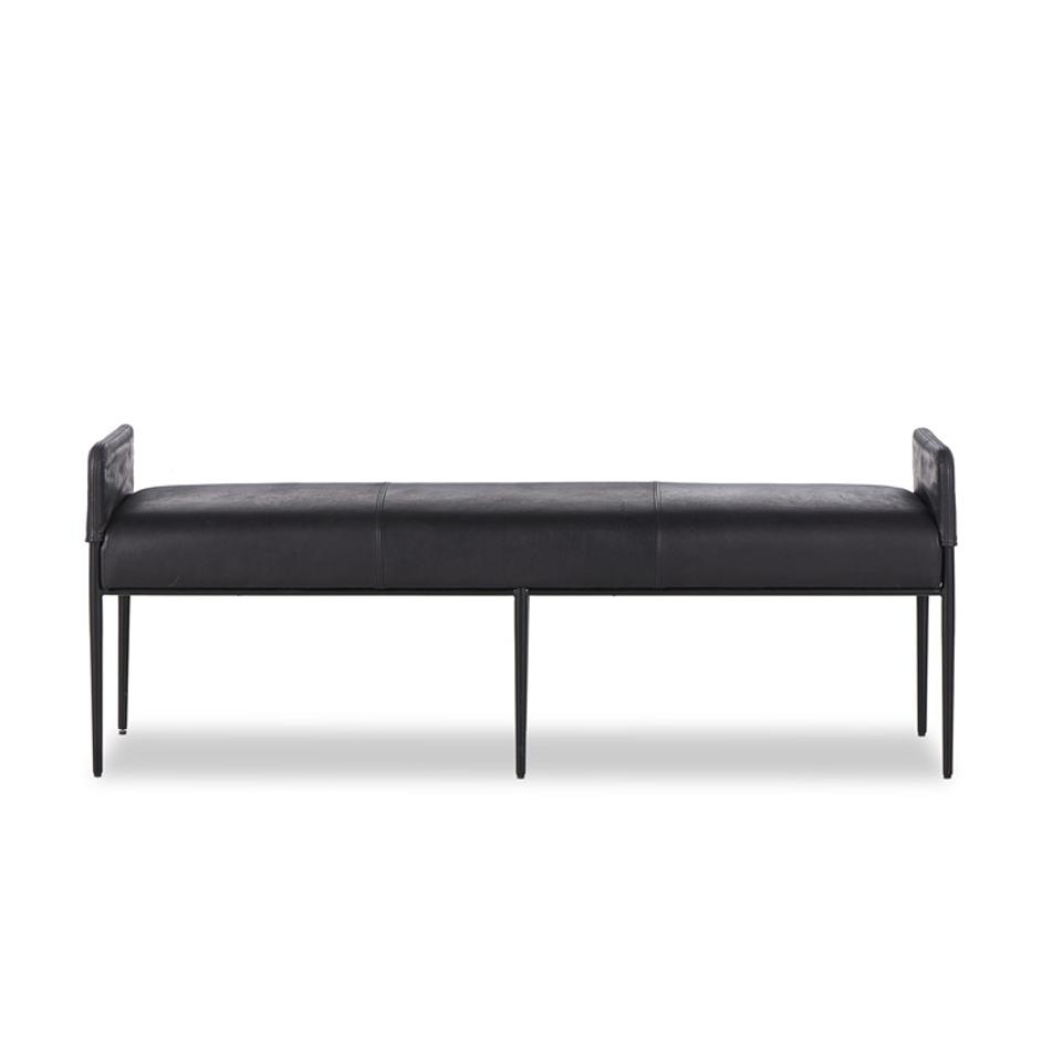 Brickel Backless Bench In Heirloom Black by Four Hands