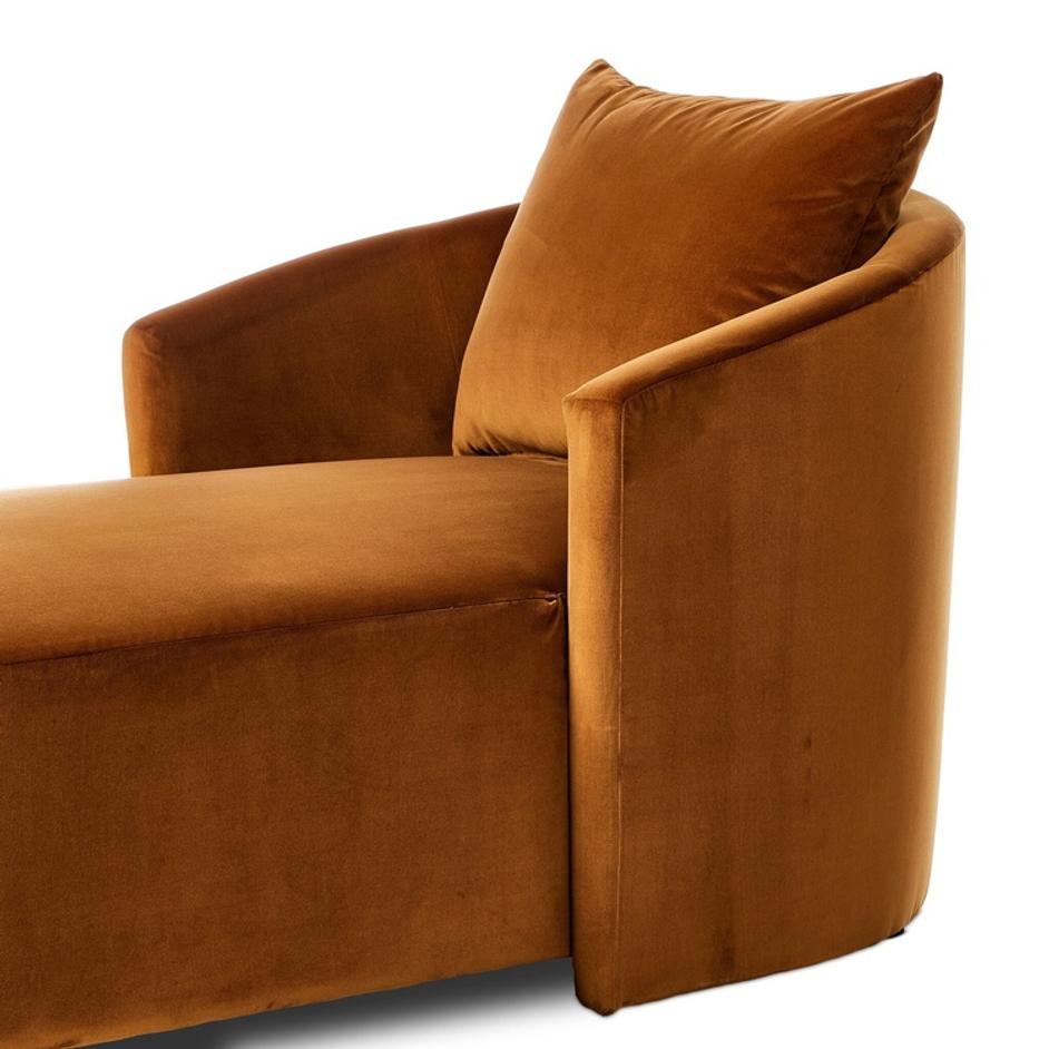 Farrah Chaise Lounge - Ingram Ochre by Four Hands