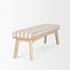 Taimo White Washed Light Brown Wood w/ Striped Fabric Seat Bench by Mercana