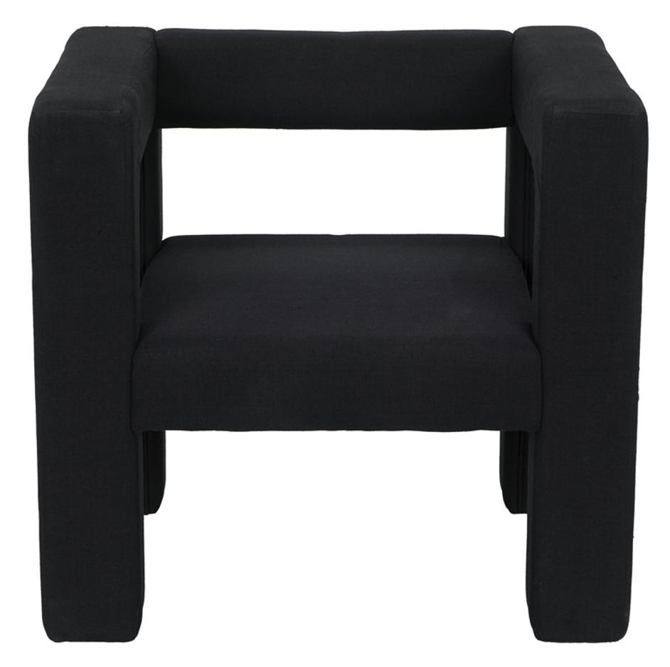 Felix Mixed Lumber Frame Chair in Black Cotton by Noir Furniture