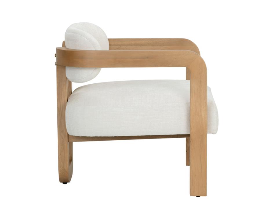 MADRONE LOUNGE CHAIR - RUSTIC OAK - HEATHER IVORY TWEED by Sunpan