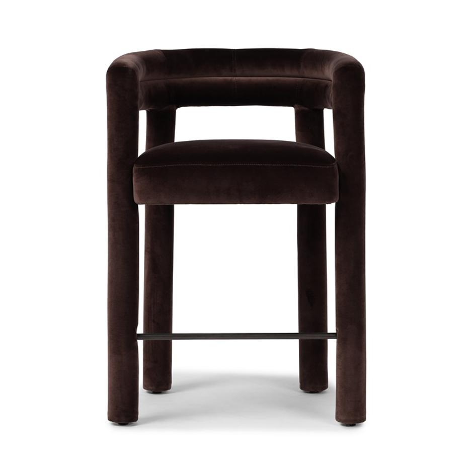Tacova Counter Stool In Surrey Cocoa by FOUR HANDS
