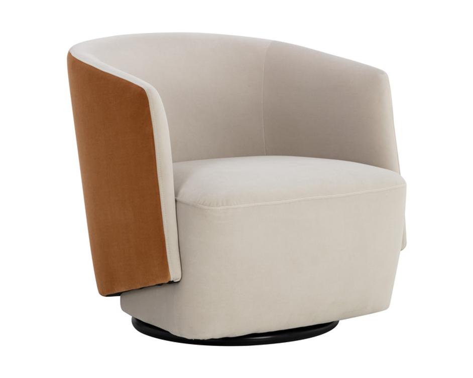 SARINA SWIVEL LOUNGE CHAIR - MEG TAUPE / MEG GOLD by Sunpan