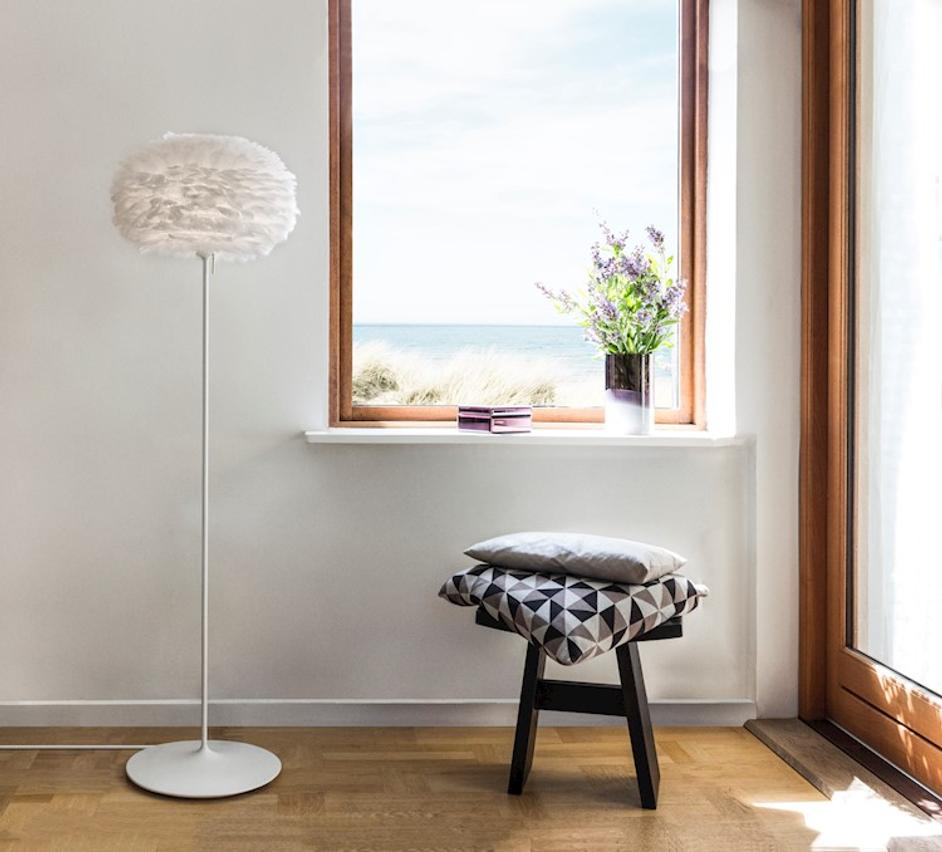Eos Medium Floor Lamp in White with White Base by UMAGE