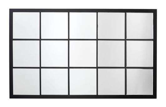 Tribecca Iron Grid Rectangle Wall Mirror, Black by Jamie Young