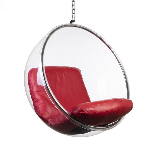 Globe chair - red leather by GALLA HOME